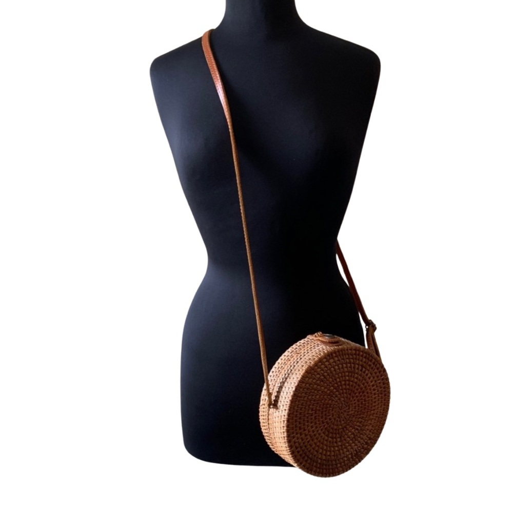 Brown Woven Crossbody Bag